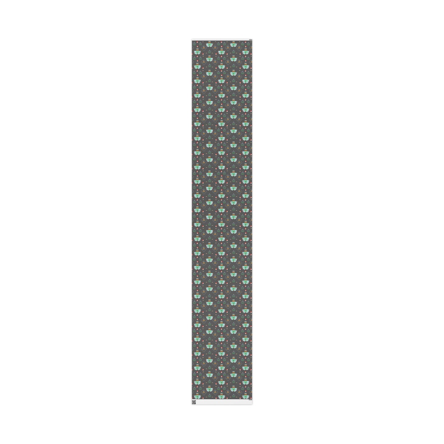 Chicken Dancing Pattern on Charcoal Background Wrapping Paper by artist Marie Frederique