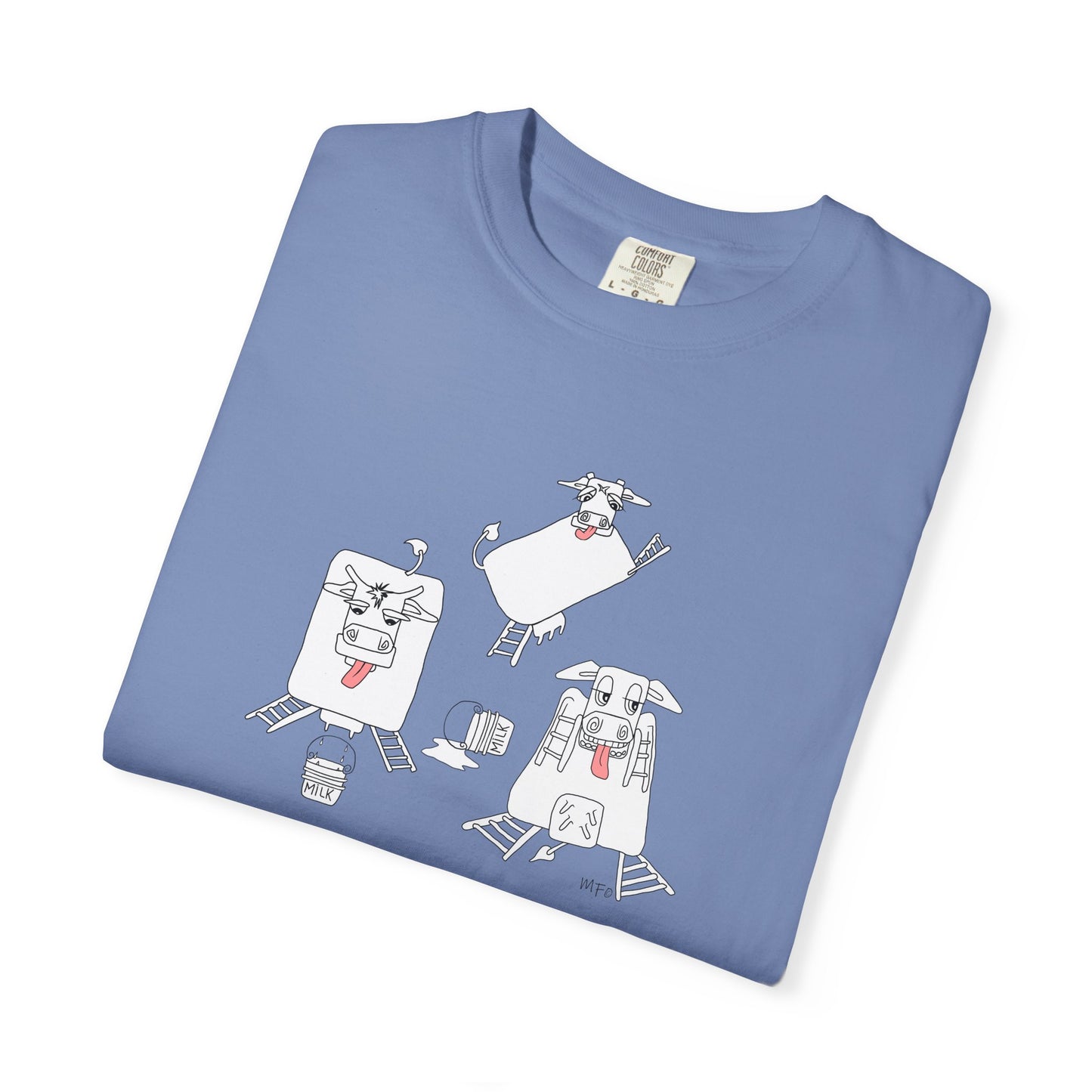 Goat milk lovers, Ranch Cow T-Shirt by artist Marie Frederique