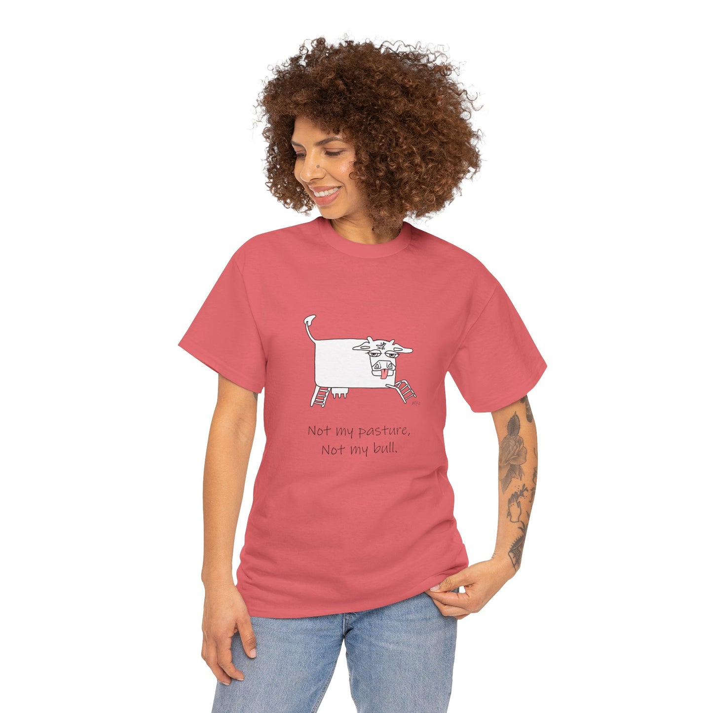 Funny Cow Graphic Tee - "Not My Pasture, Not My Bull" Unisex Heavy Cotton T-Shirt