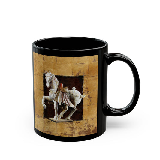 CTS Collection - Asian horse 1, Black Mug (11oz, 15oz) By Artist Marie Frederique