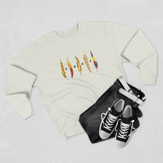 SURF painted leaves - Unisex Crewneck Sweatshirt by artist Marie Frederique
