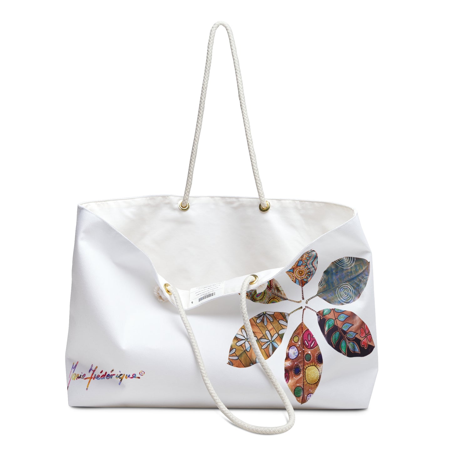 Leaves painted in a wheel, Weekender Bag by Artist Marie Frederique