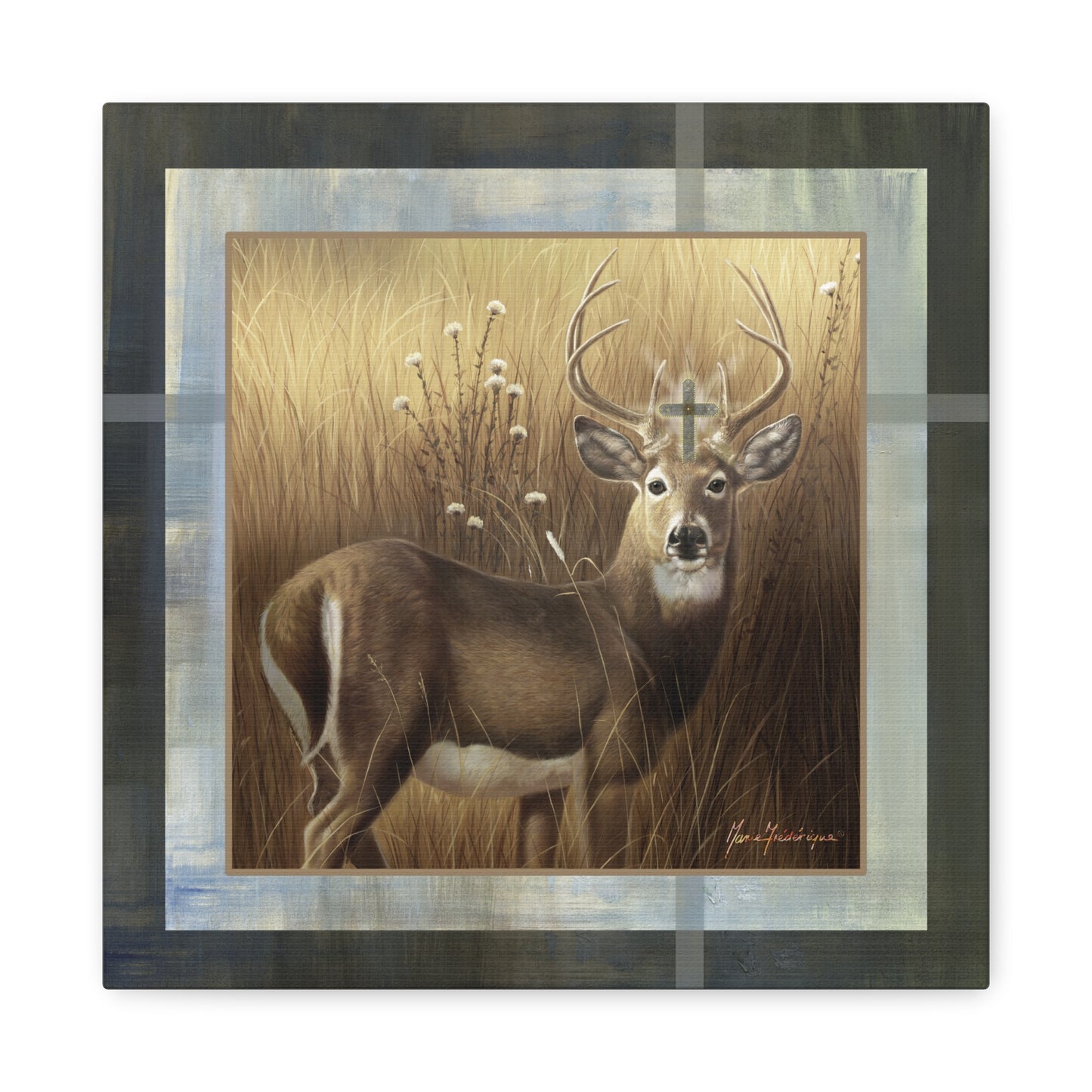 Deer Buck Canvas Wall Art – Stretched Matte canvas by artist Marie Frederique