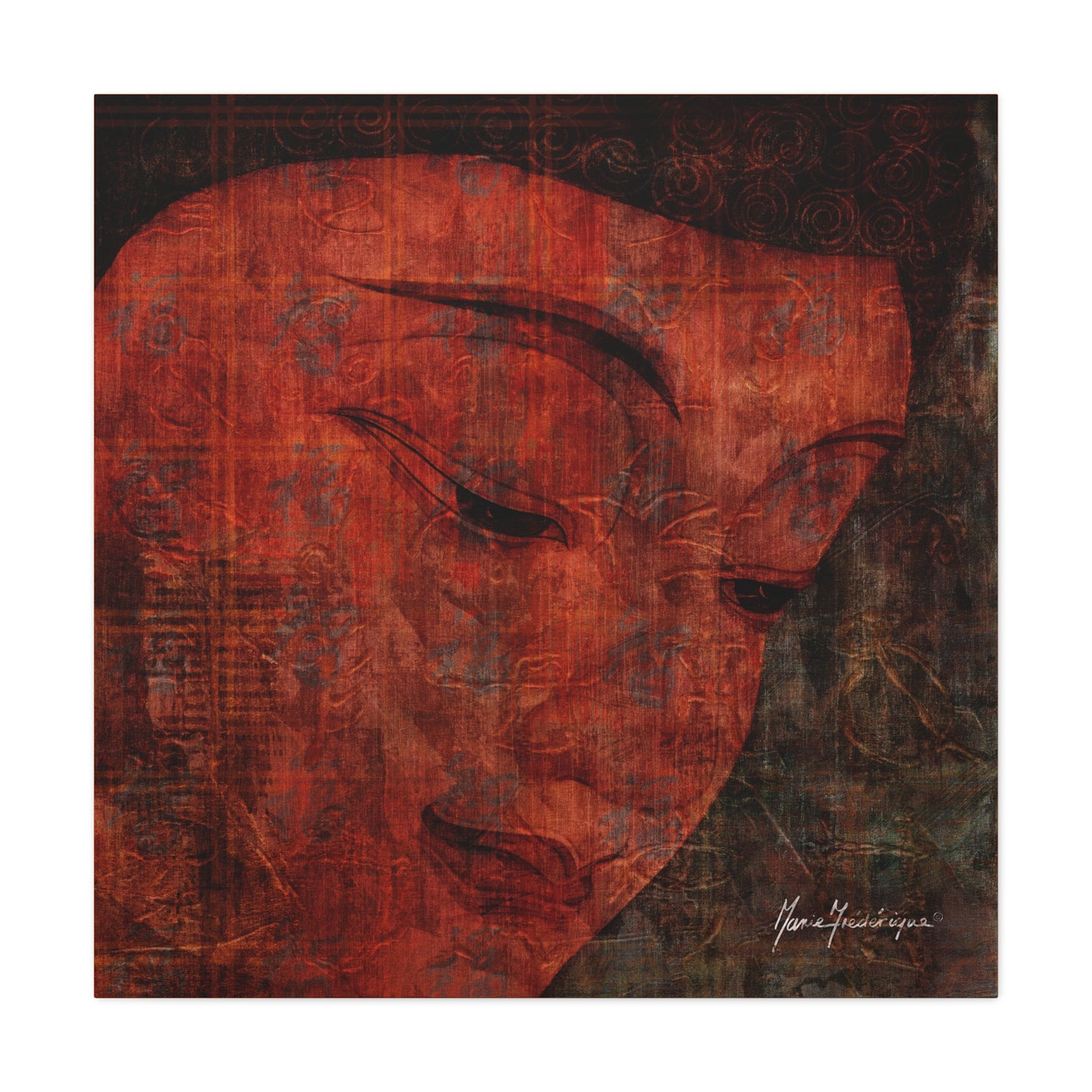 Buddha Smile, elegant, sophisticated print by artist Marie Frederique