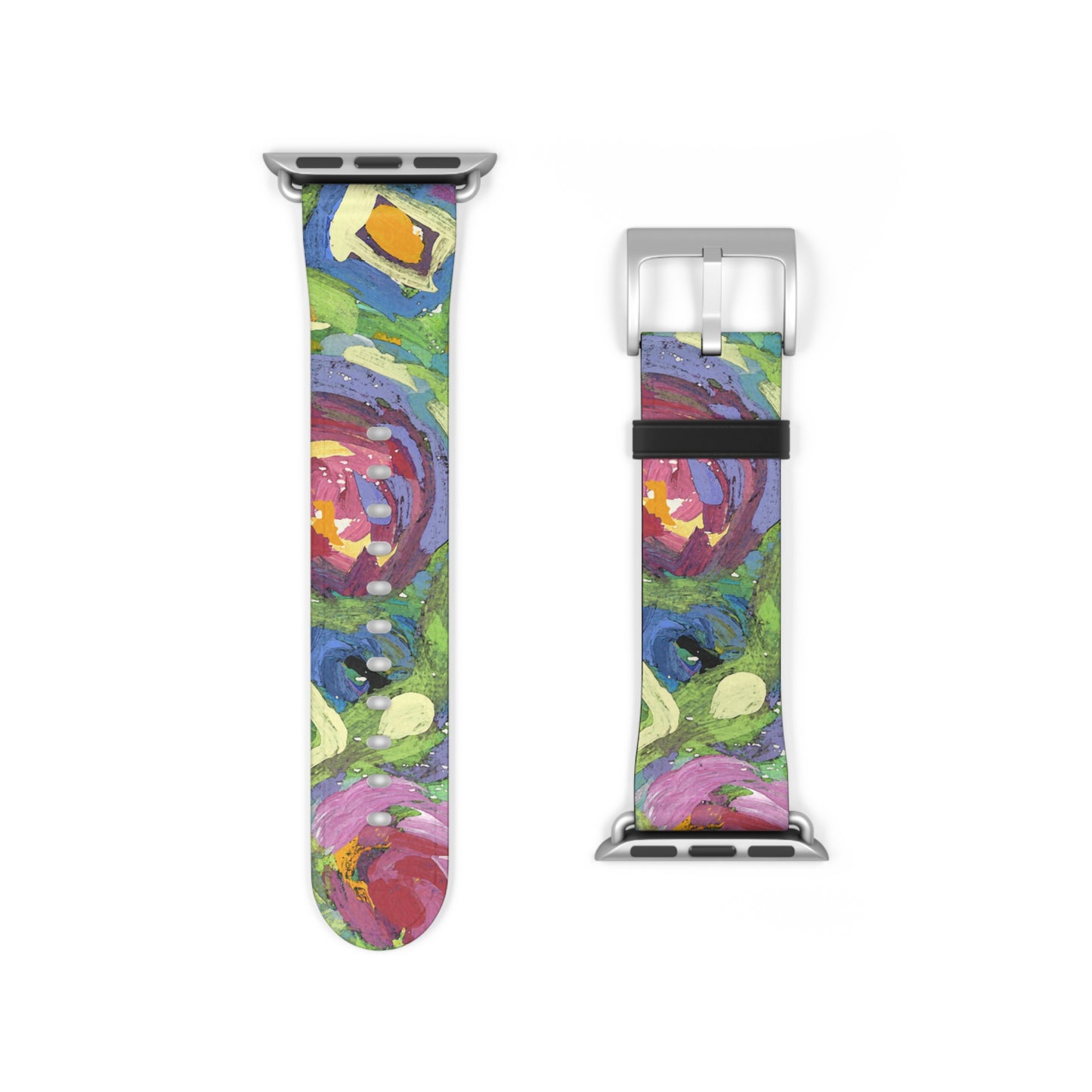 Abstract Series, Pretty & Fun multicolored faux leather Watch Band by artist Marie Frederique