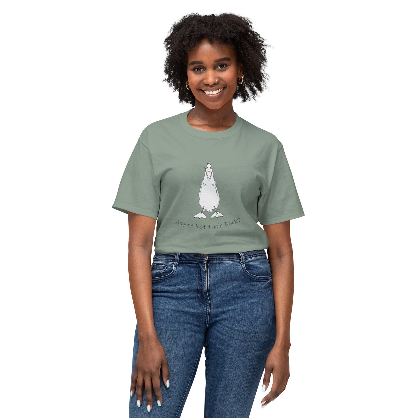 Duck Lovers - "Anyone lost their Duck?" Unisex HD Cotton™ T-shirt by artist Marie Frederique