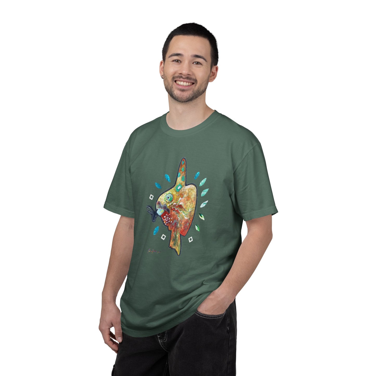 Fun Sunfish T-Shirt — Watercolor Sea Creature Tee by artist Marie Frederique