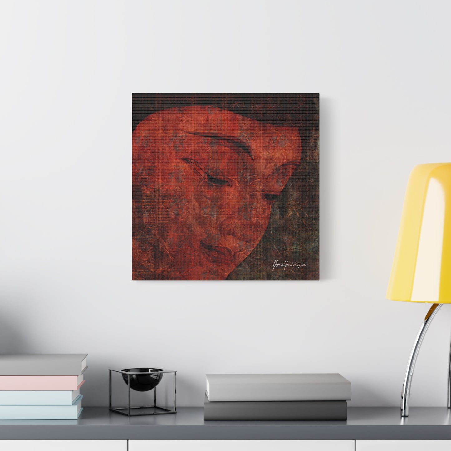 Buddha Smile, elegant, sophisticated print by artist Marie Frederique
