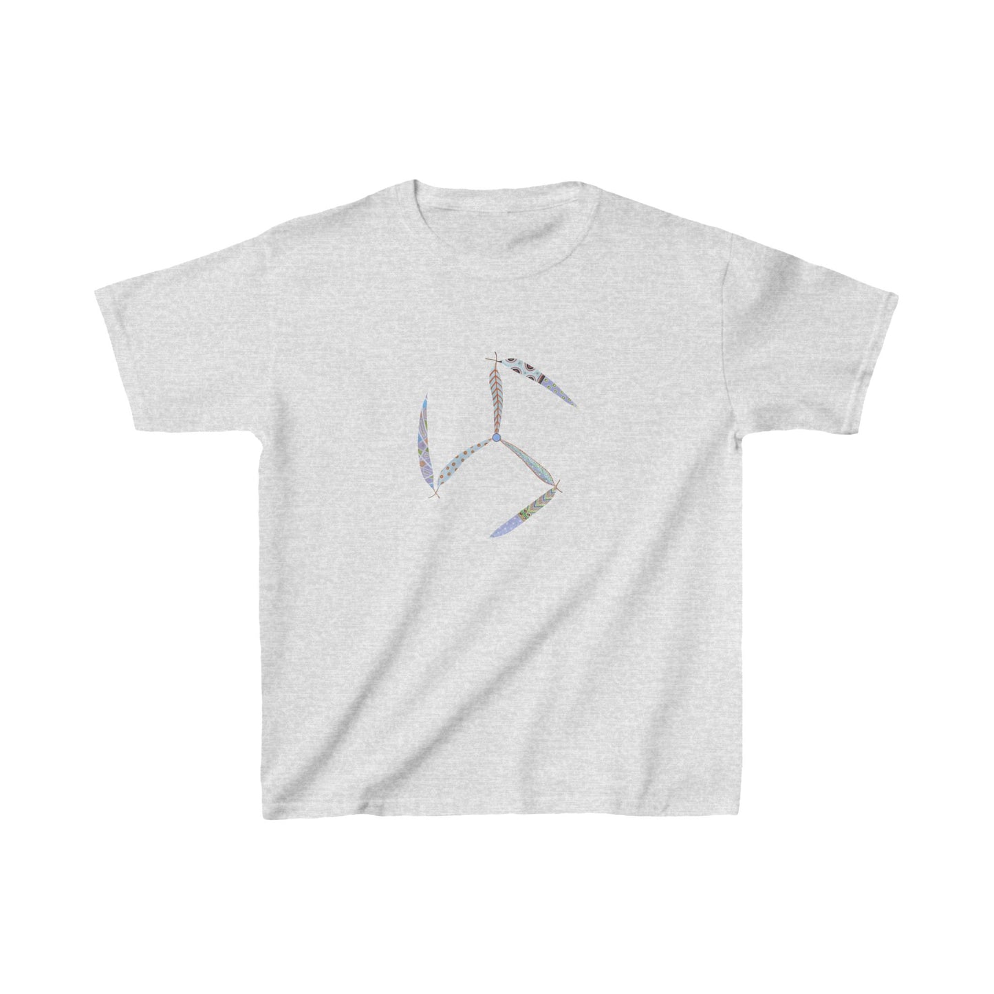 Painted leaves - Cube Symbol, Kids Heavy Cotton™ Tee by artist Marie Frederique in 6 colors