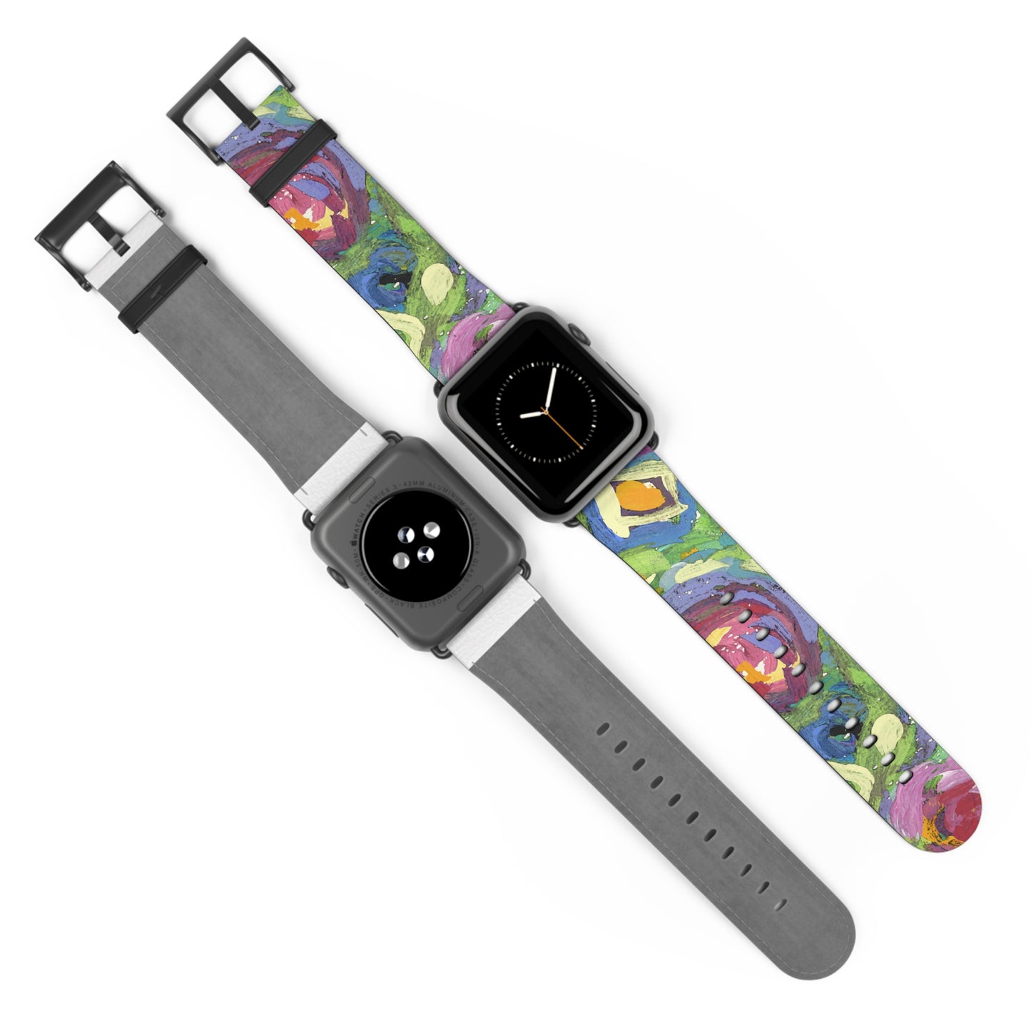 Abstract Series, Pretty & Fun multicolored faux leather Watch Band by artist Marie Frederique