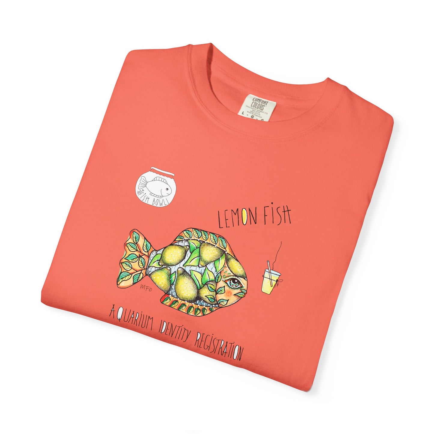 Lemon Fish Unisex T-shirt - The Fishbowl Collection by artist Marie Frederique