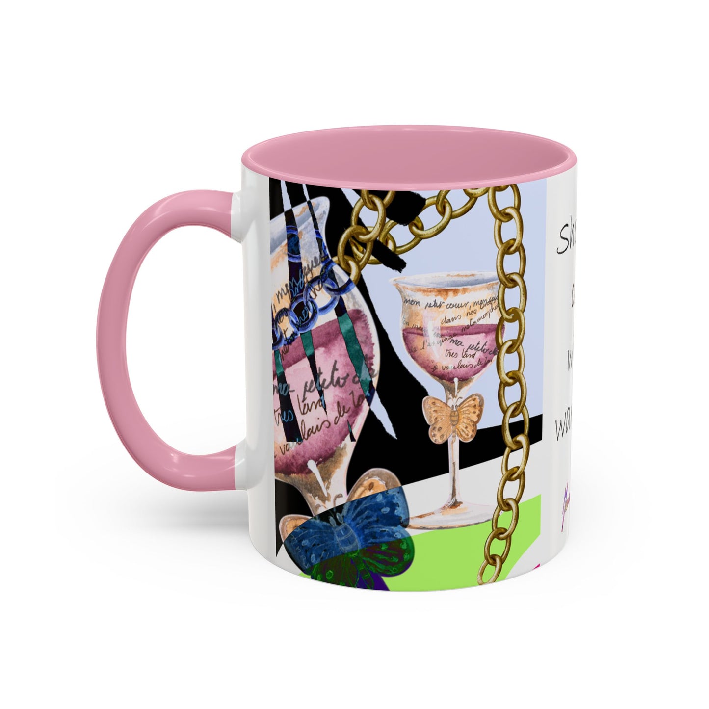Should've come with a warning! - Haute Couture Colorful Mug by Artist Marie Frederique
