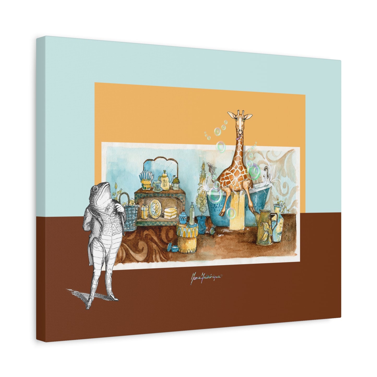 Giraffe Nursery Canvas Wall Art - Baby Room Decor by artist Marie Frederique