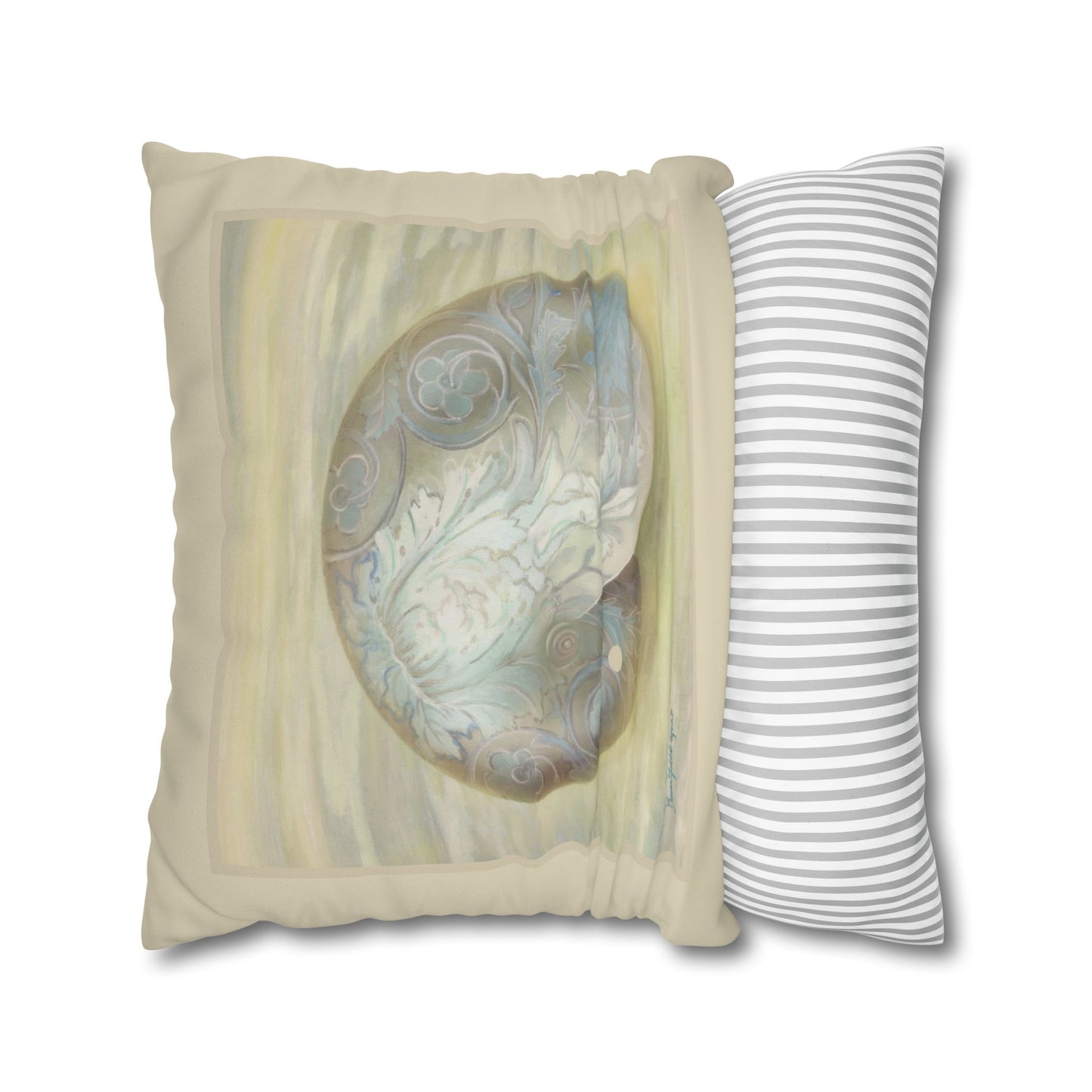 Serene shell 1, Faux Suede (Pillowcase only) by artist Marie Frederique