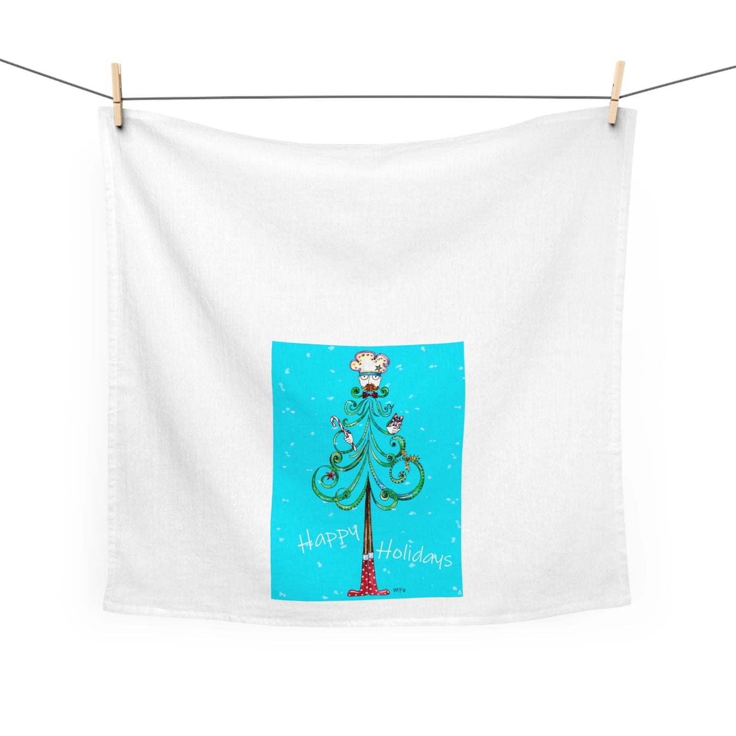 Christmas Tree Tea Towel by artist Marie Frederique