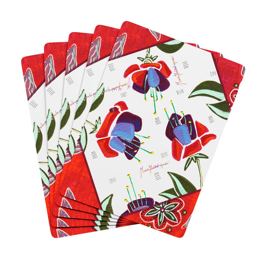 Chili Hot, Fushia Bridge/Poker Playing Cards - Perfect for Game Nights & Special Occasions by artist Marie Frederique