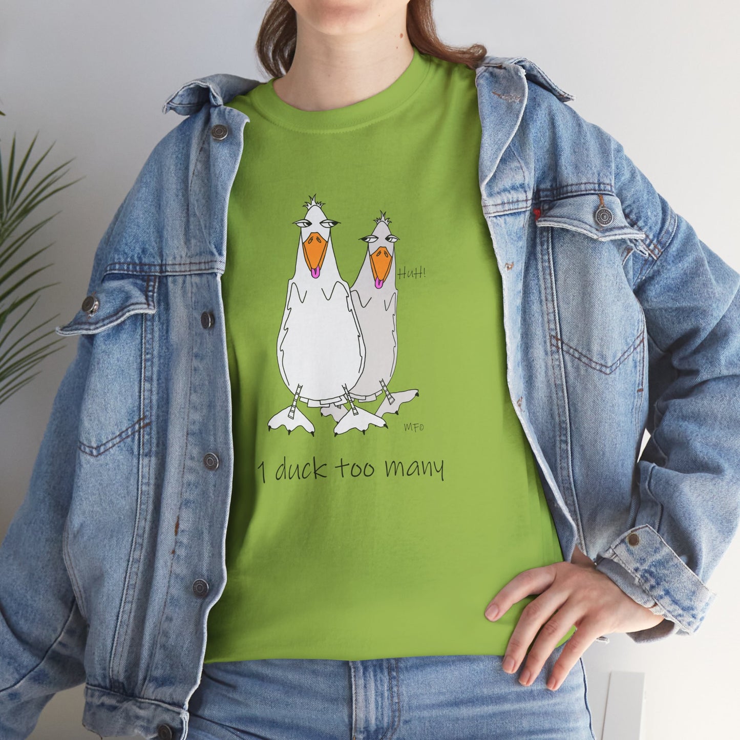 Duck lovers, 1 duck too many - Heavy Cotton Tee by artist Marie Frederique