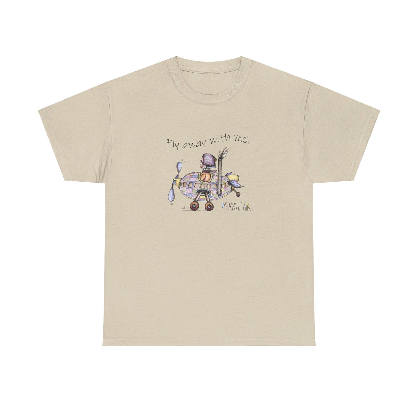 PEANUT AIR, "Fly away with me!" Unisex Heavy Cotton Tee by artist Marie Frederique (S - 5XL)