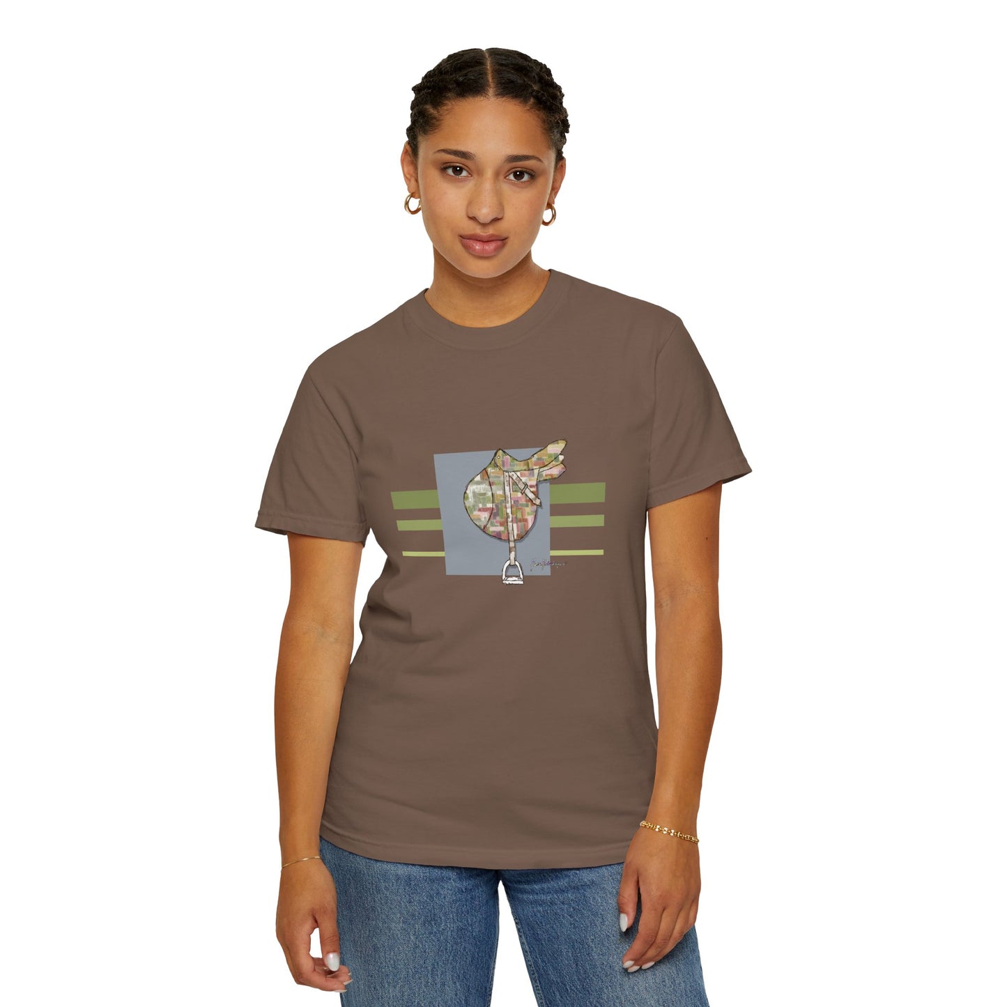 Equestrian Saddle patchwork T-Shirt by artist Marie Frederique