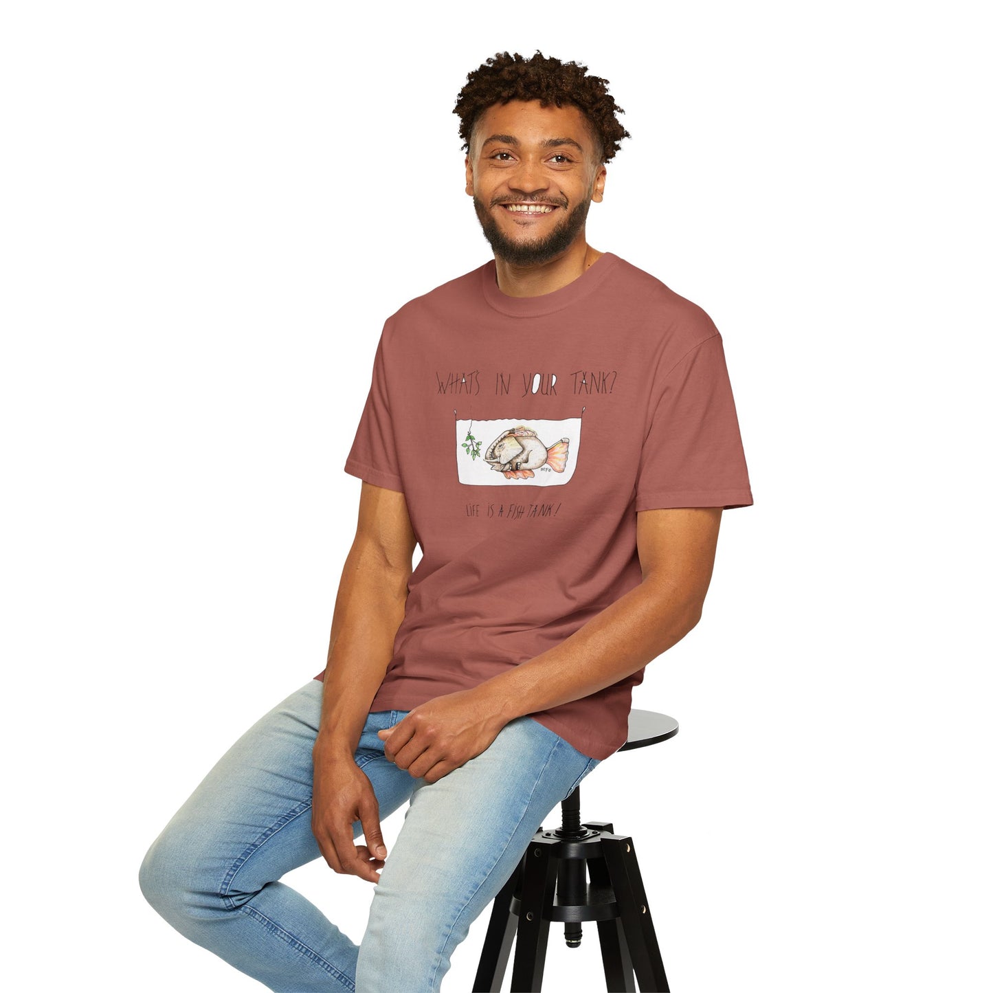 Fish Tank Collection, Elephant Fish Aquarium T-Shirt by artist Marie Frederique