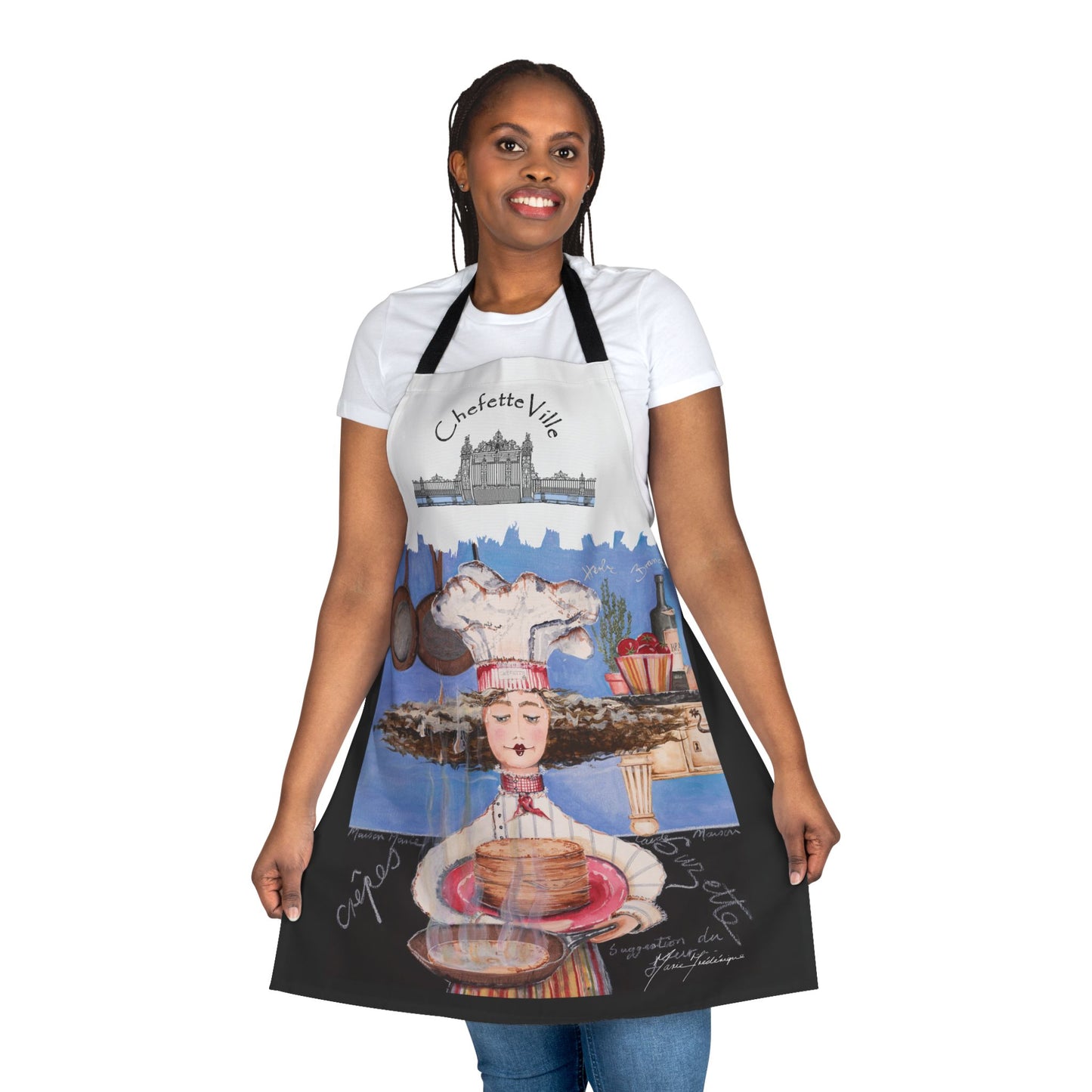 Chef Apron — Crepes Suzette Bistro Apron with 'ChefetteVille' Design