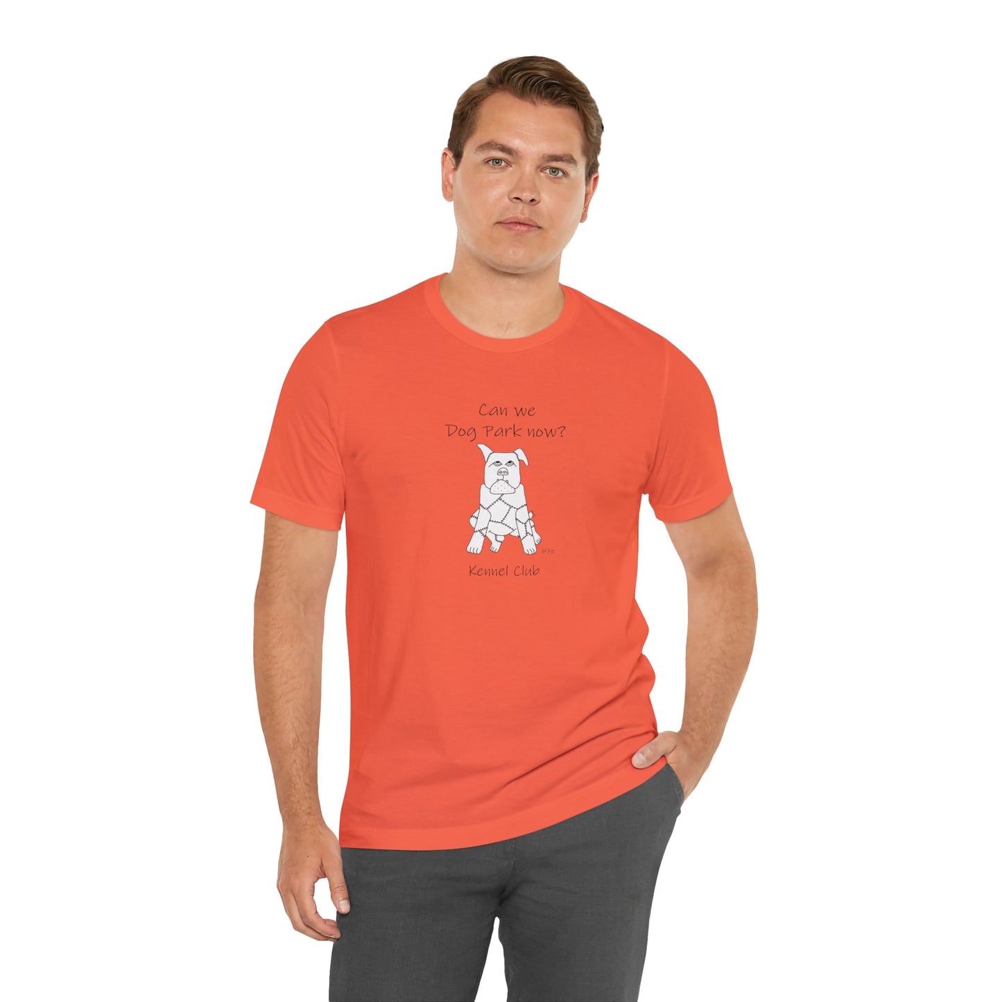 Dog Park Adventure Unisex Tee - 'Can We Dog Park Now?' by artist Marie Frederique