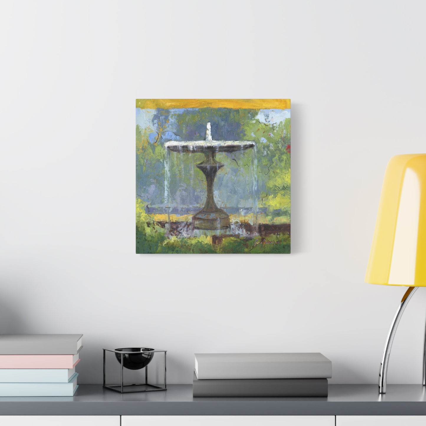 Fountain in the garden, Canvas art print by artist Marie Frederique