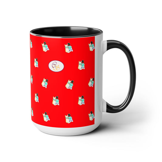 CTS Red - Coffee Mug in 2 colors, Black or Red 15oz by artist Marie Frederique