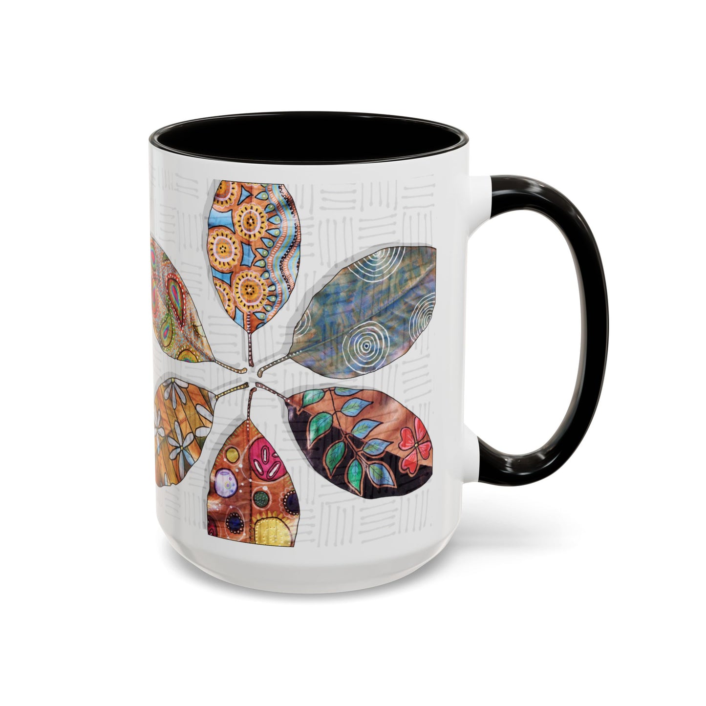 Painted Leaves Mug by Artist Marie Frederique
