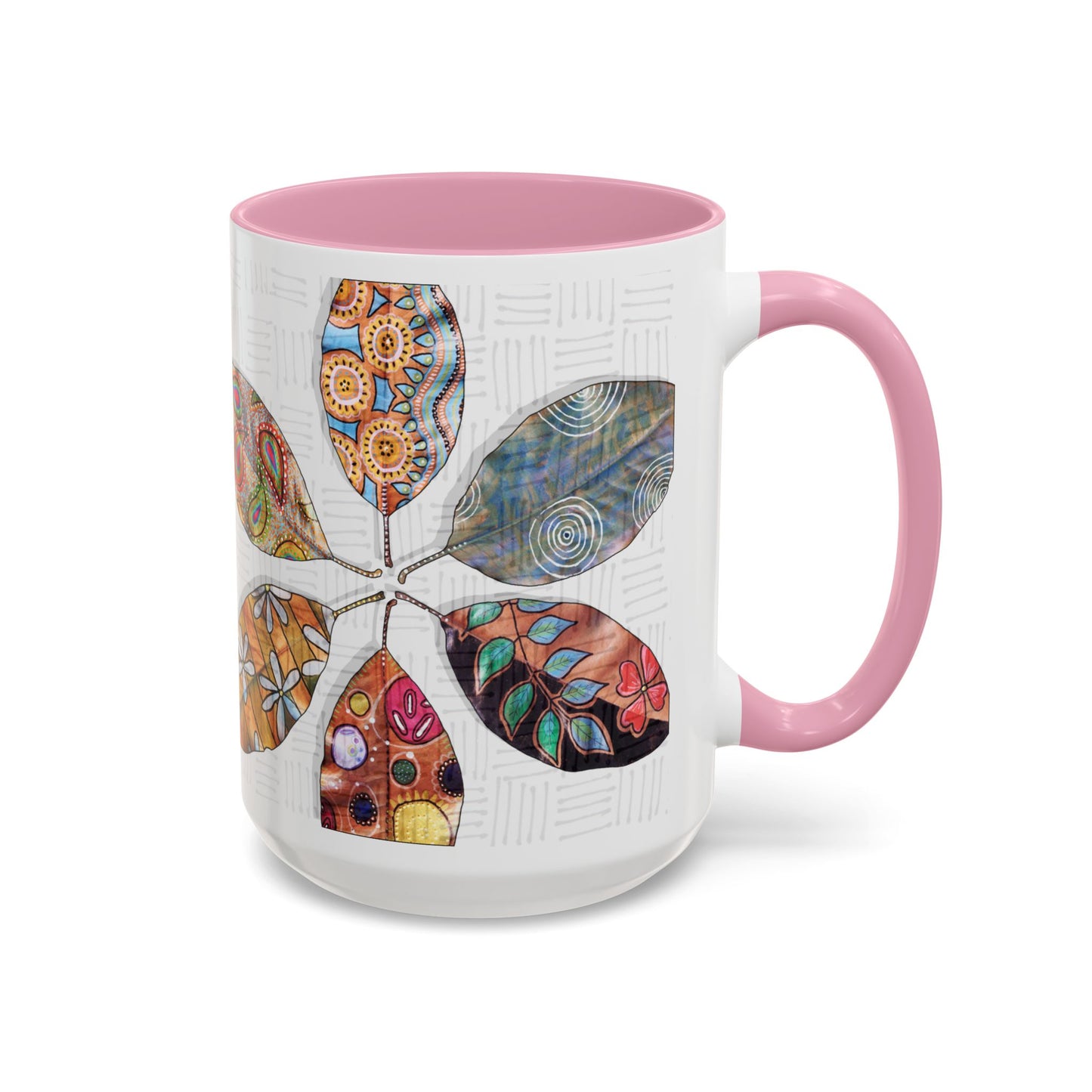 Painted Leaves Mug by Artist Marie Frederique