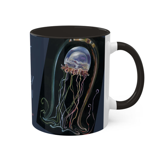 Jelly Fish - "Not a Jelly Bean" Colorful Mugs, 11oz by artist Marie Frederique