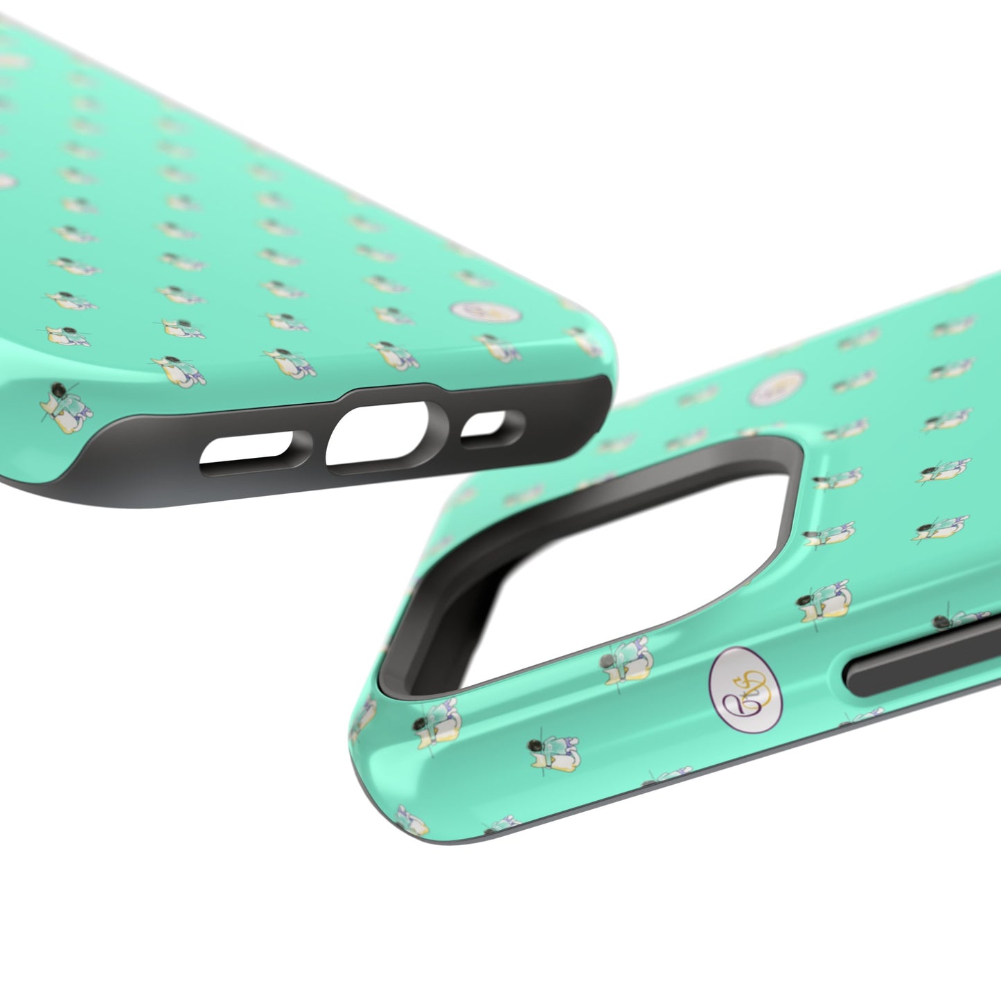 CTS Aqua - repeat pattern boy and dog, Impact-Resistant Phone Cases by artist Marie Frederique