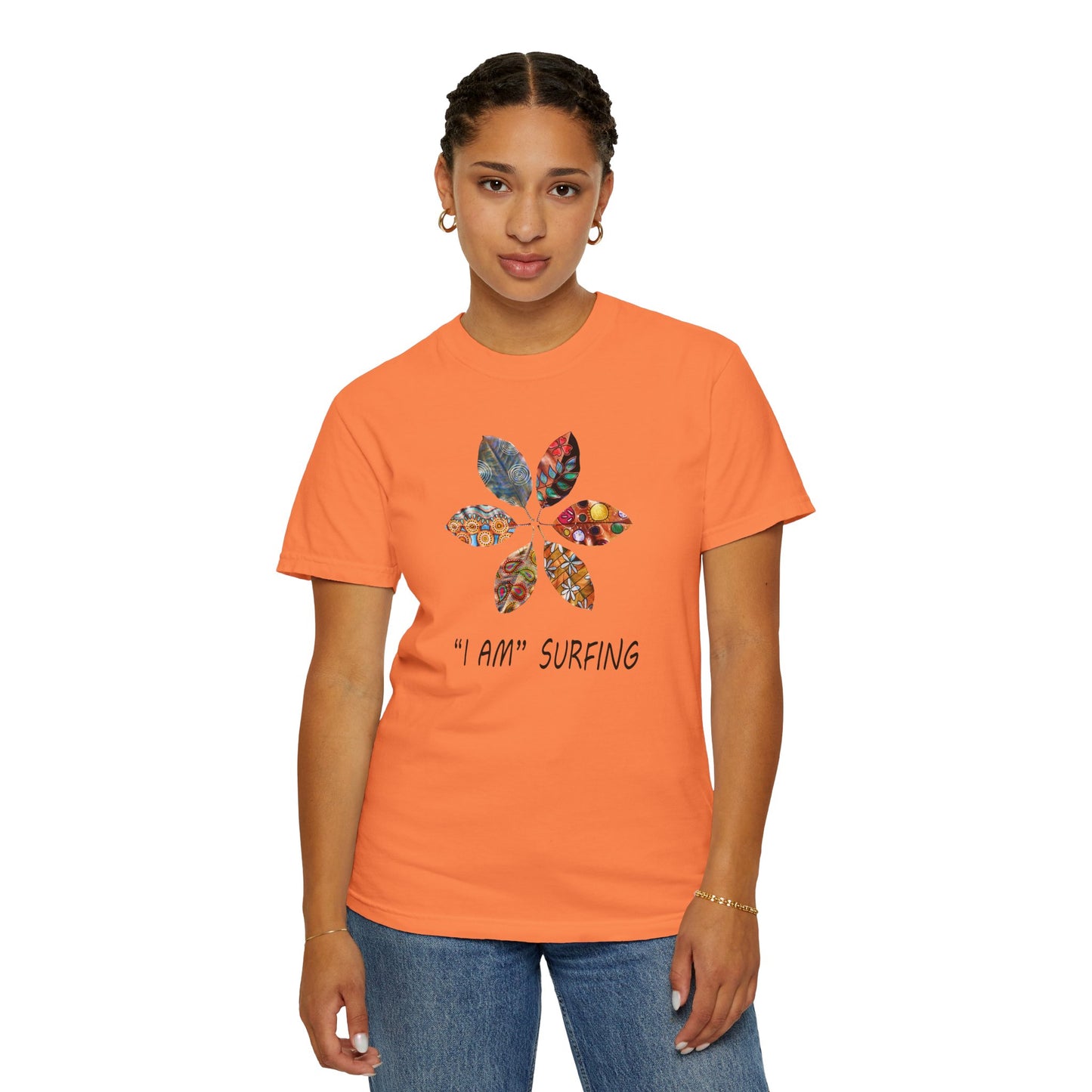 Leaf Wheel Unisex Surfing T-shirt by artist Marie Frederique