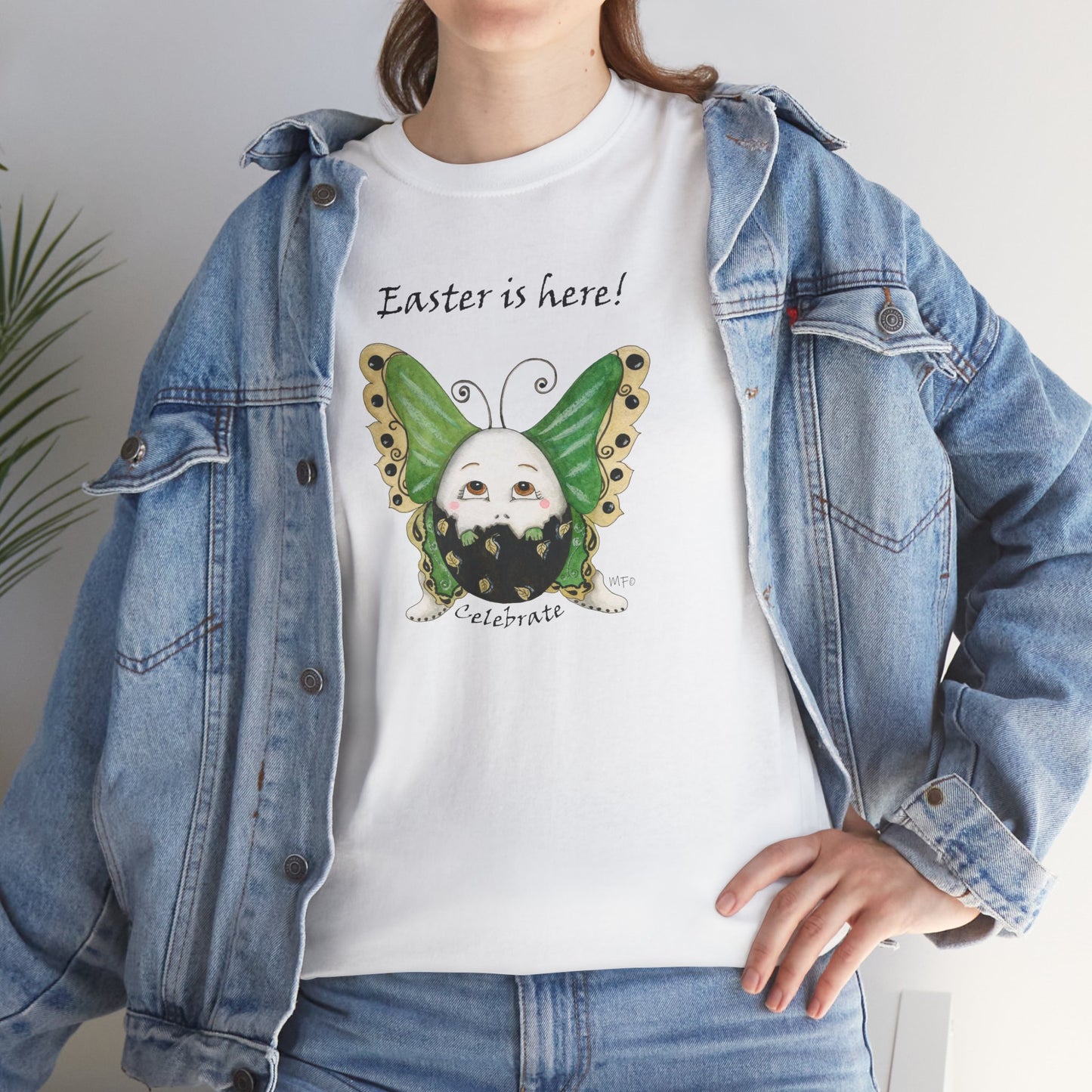 Easter Whimsical Celebration - Unisex Heavy Cotton Tee by artist Marie Frederique