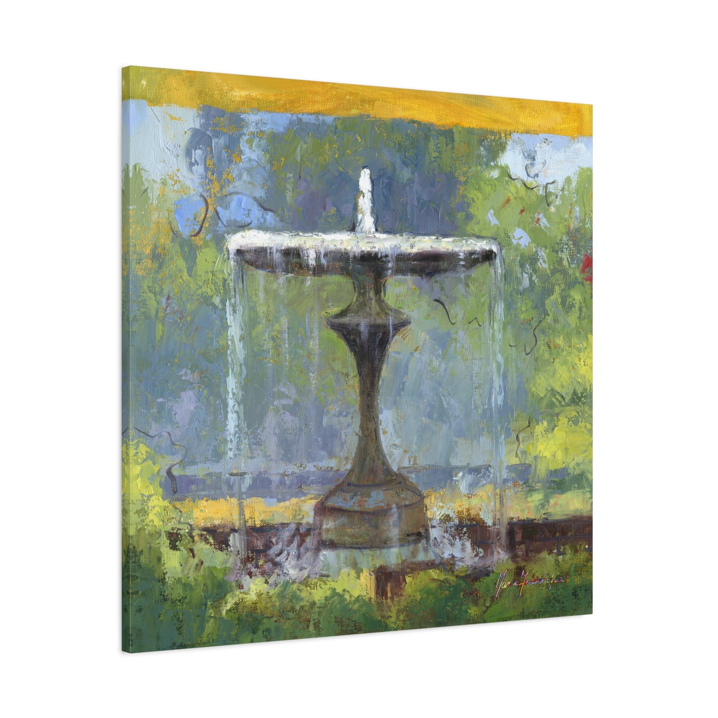 Fountain in the garden, Canvas art print by artist Marie Frederique