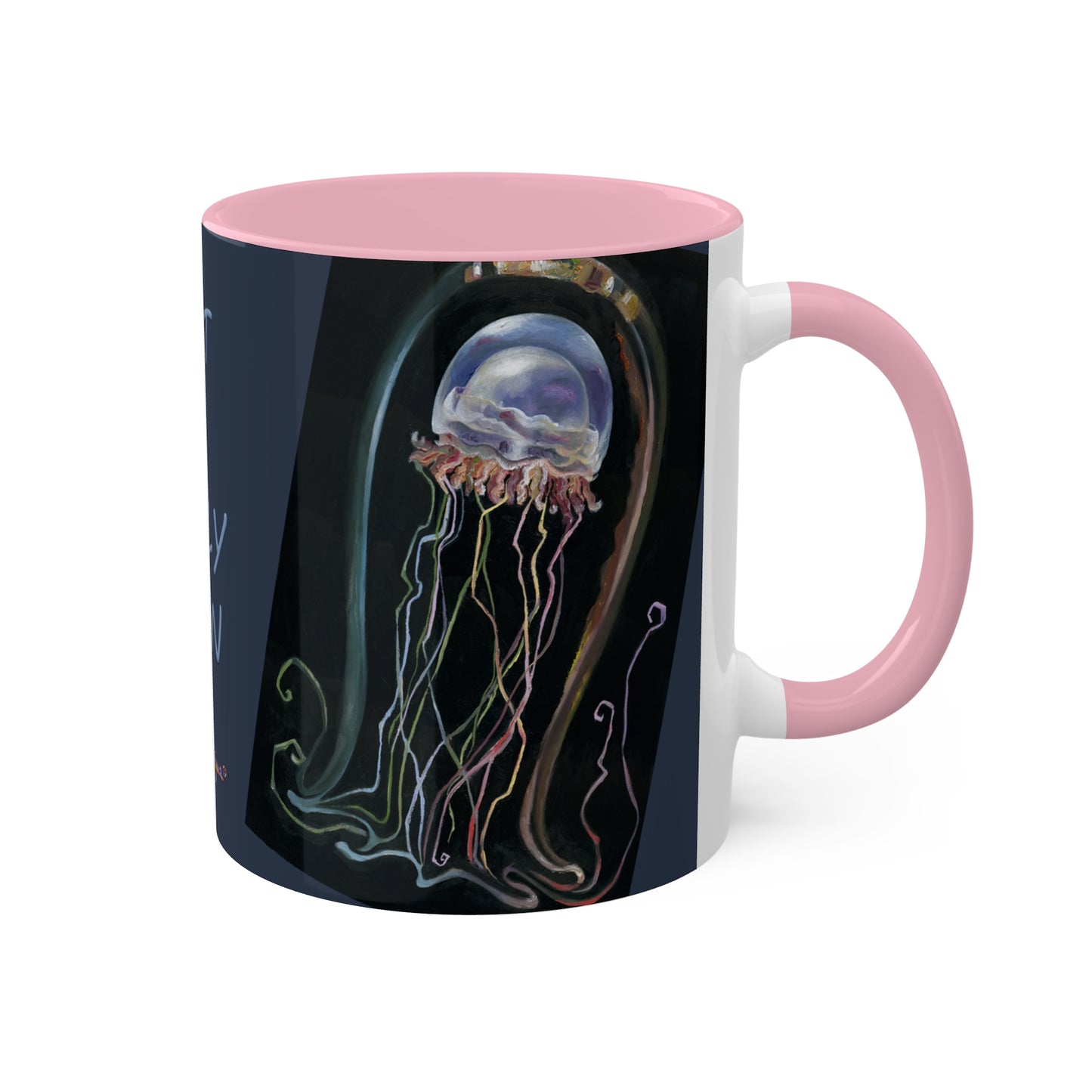 Jelly Fish - "Not a Jelly Bean" Colorful Mugs, 11oz by artist Marie Frederique