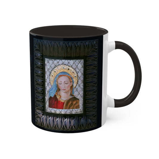 Hail Mary full of Grace - Colorful Mug in 3 colors, 11oz By Artist Marie Frederique