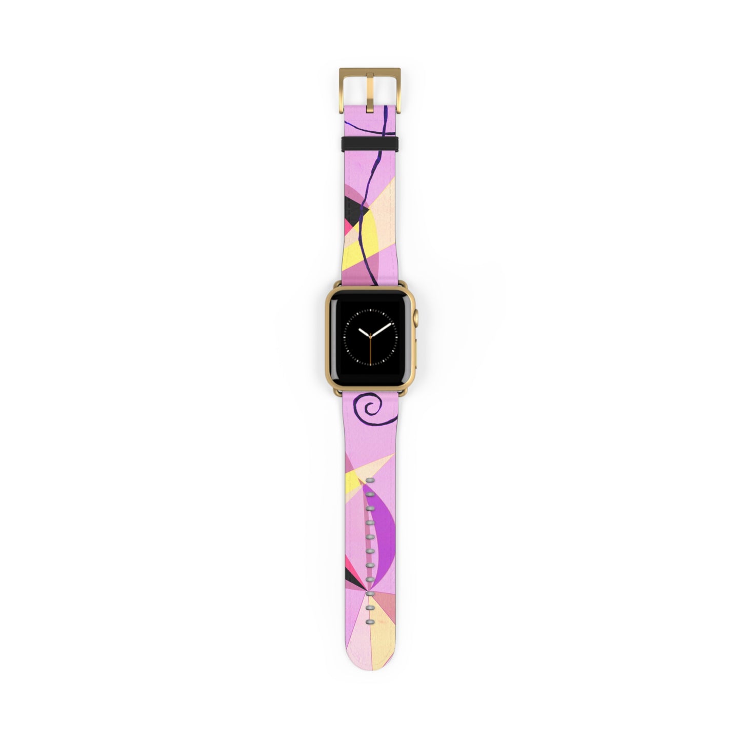 Abstract Series, Fun Lilac and Yellow tone faux leather Watch Band by artist Marie Frederique