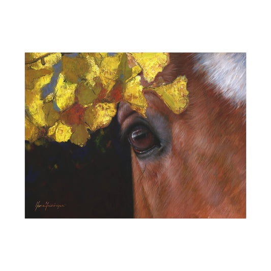 Horse Eye, Autumn Canvas Art by artist Marie Frederique