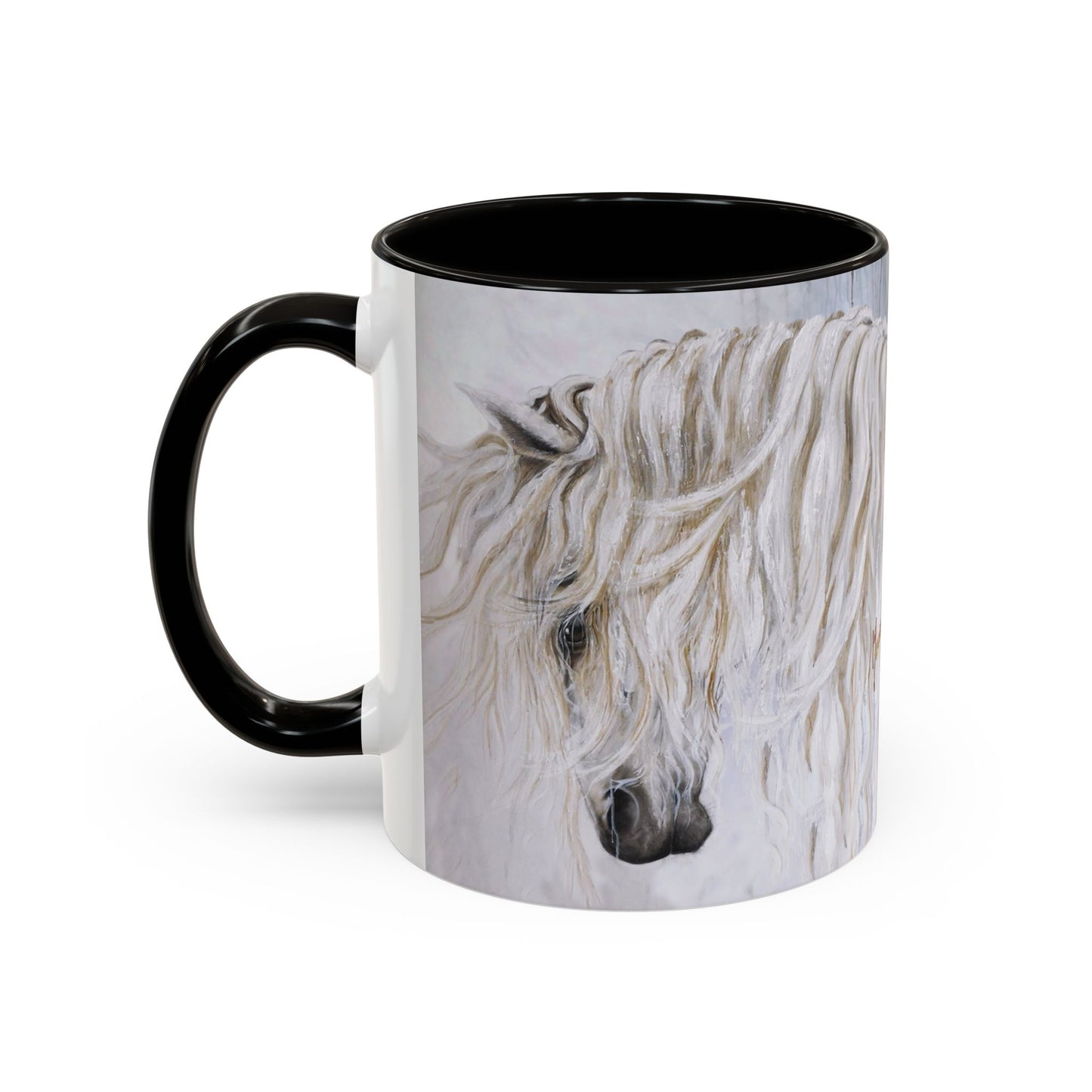 CTS - White horse with mane by Artist Marie Frederique