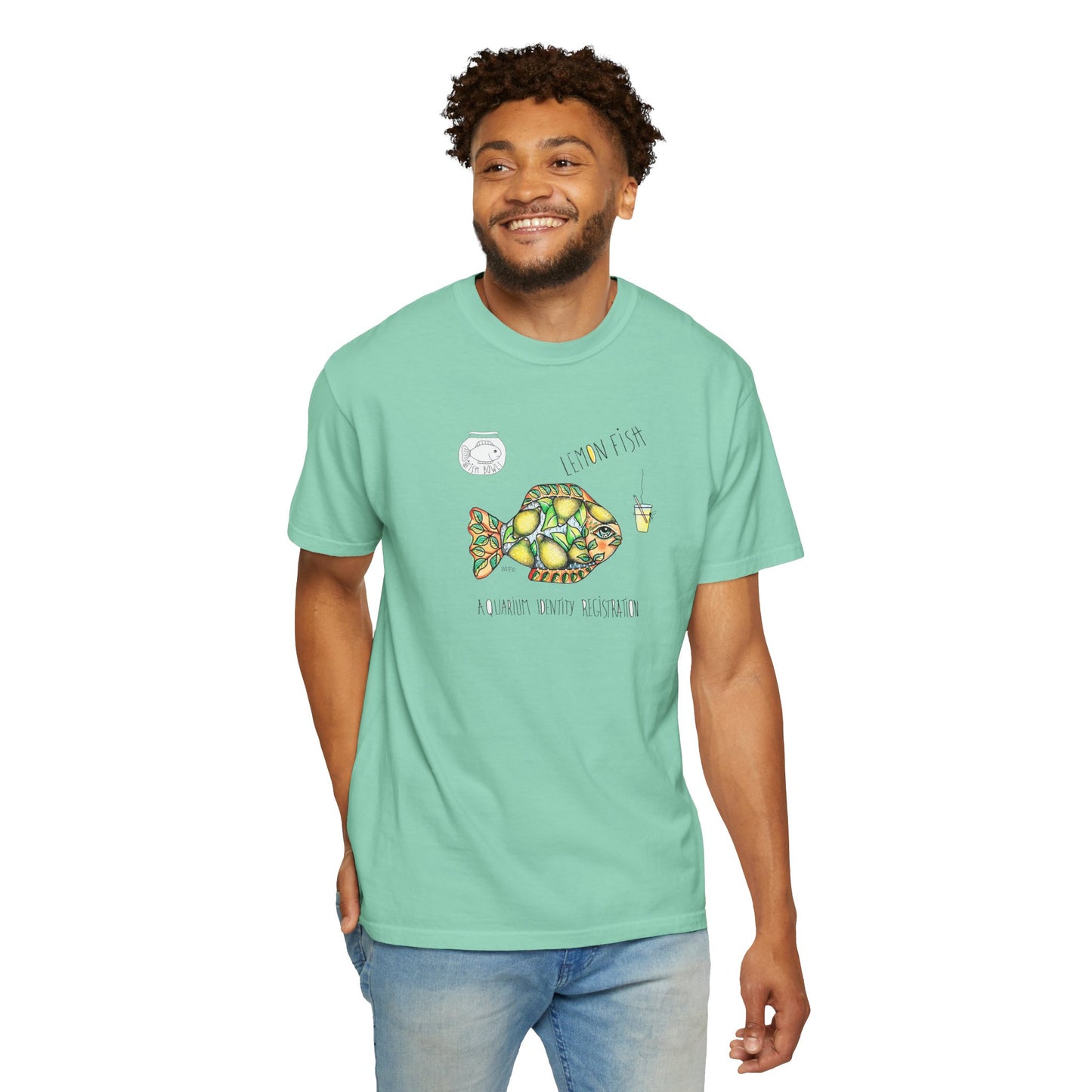 Lemon Fish Unisex T-shirt - The Fishbowl Collection by artist Marie Frederique