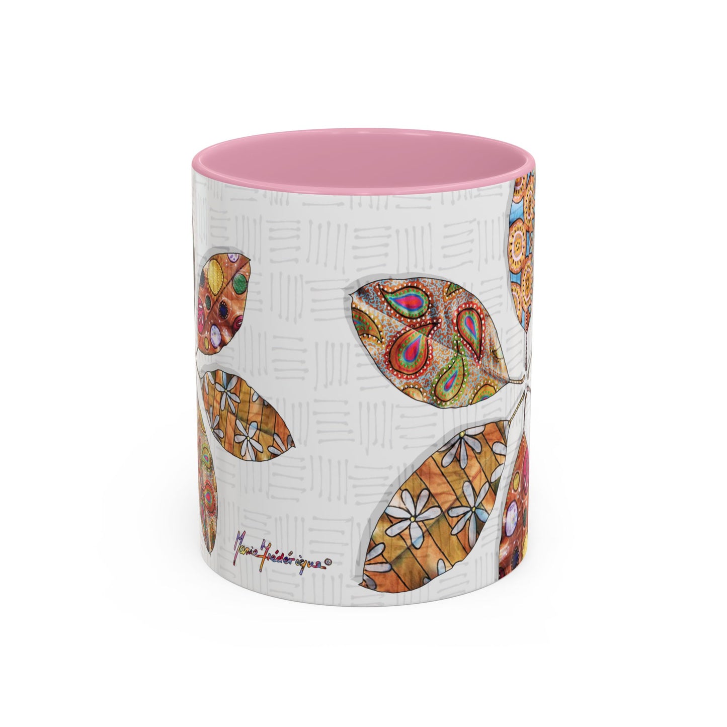 Painted Leaves Mug by Artist Marie Frederique