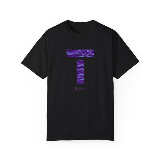 T symbol in violet, Star energy Unisex Garment-Dyed T-shirt by artist Marie Frederique