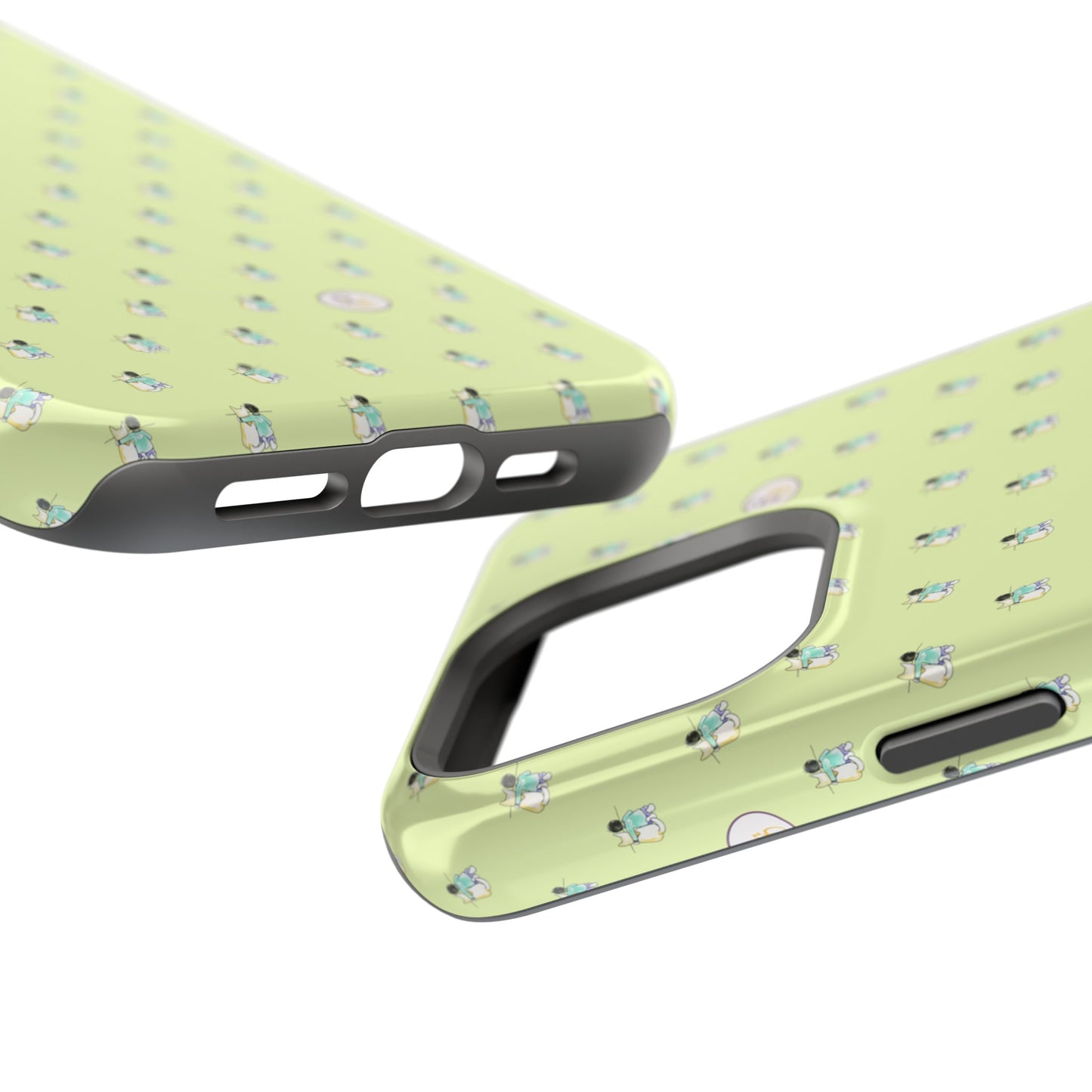 CTS Light Green - repeat pattern boy and dog, Impact-Resistant Phone Cases by artist Marie Frederique