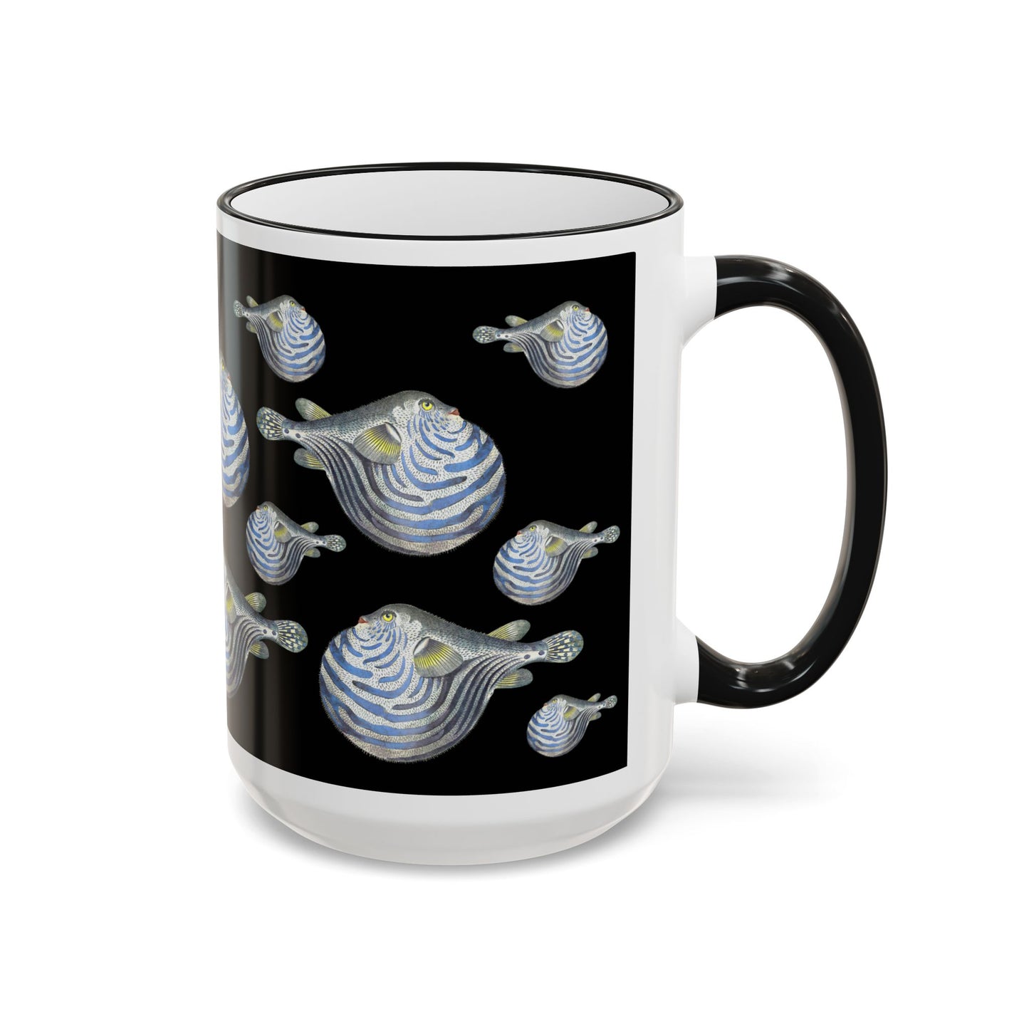 Blowfish Accent Mug — Coffee Cup (11oz/15oz) by artist Marie Frederique