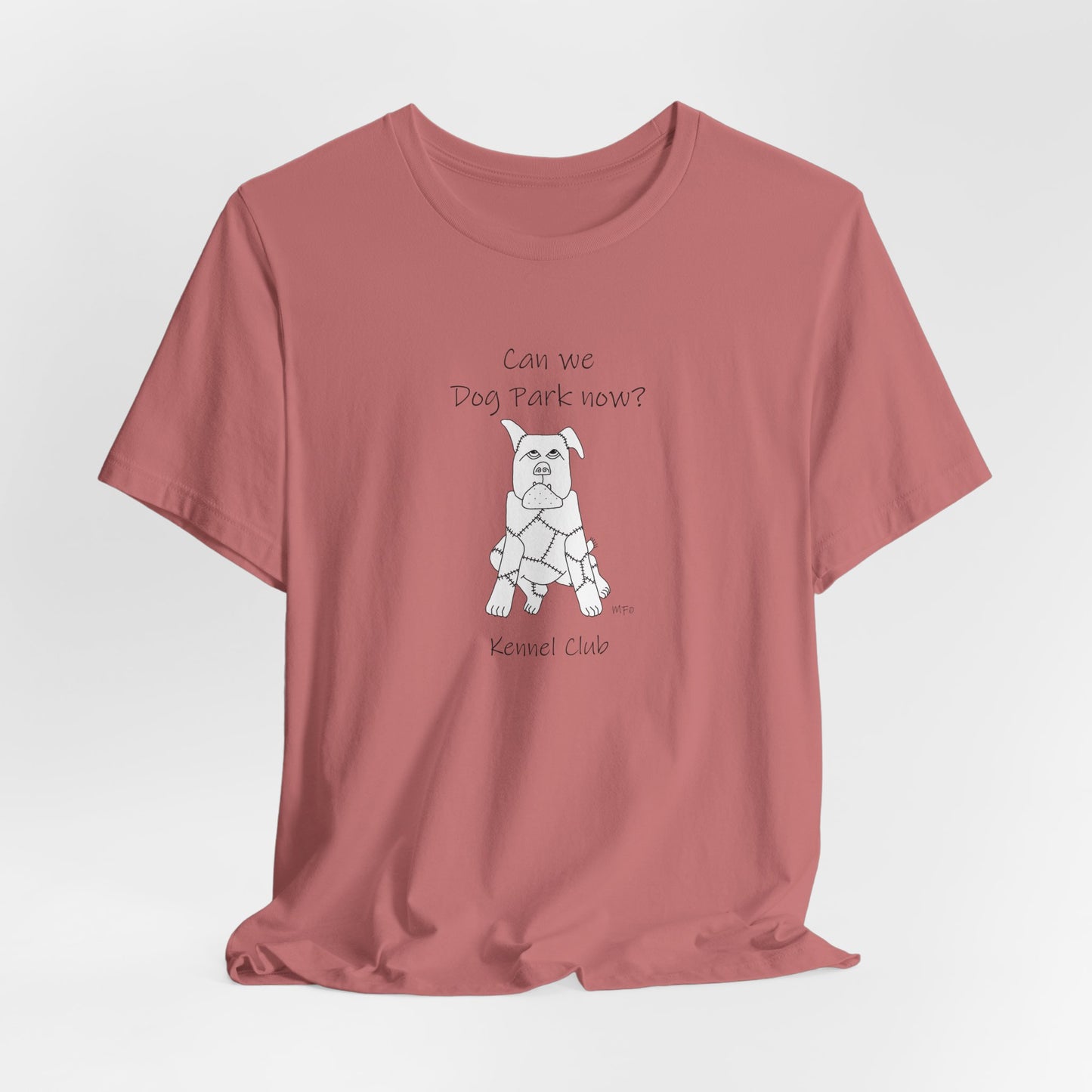 Dog Park Adventure Unisex Tee - 'Can We Dog Park Now?' by artist Marie Frederique