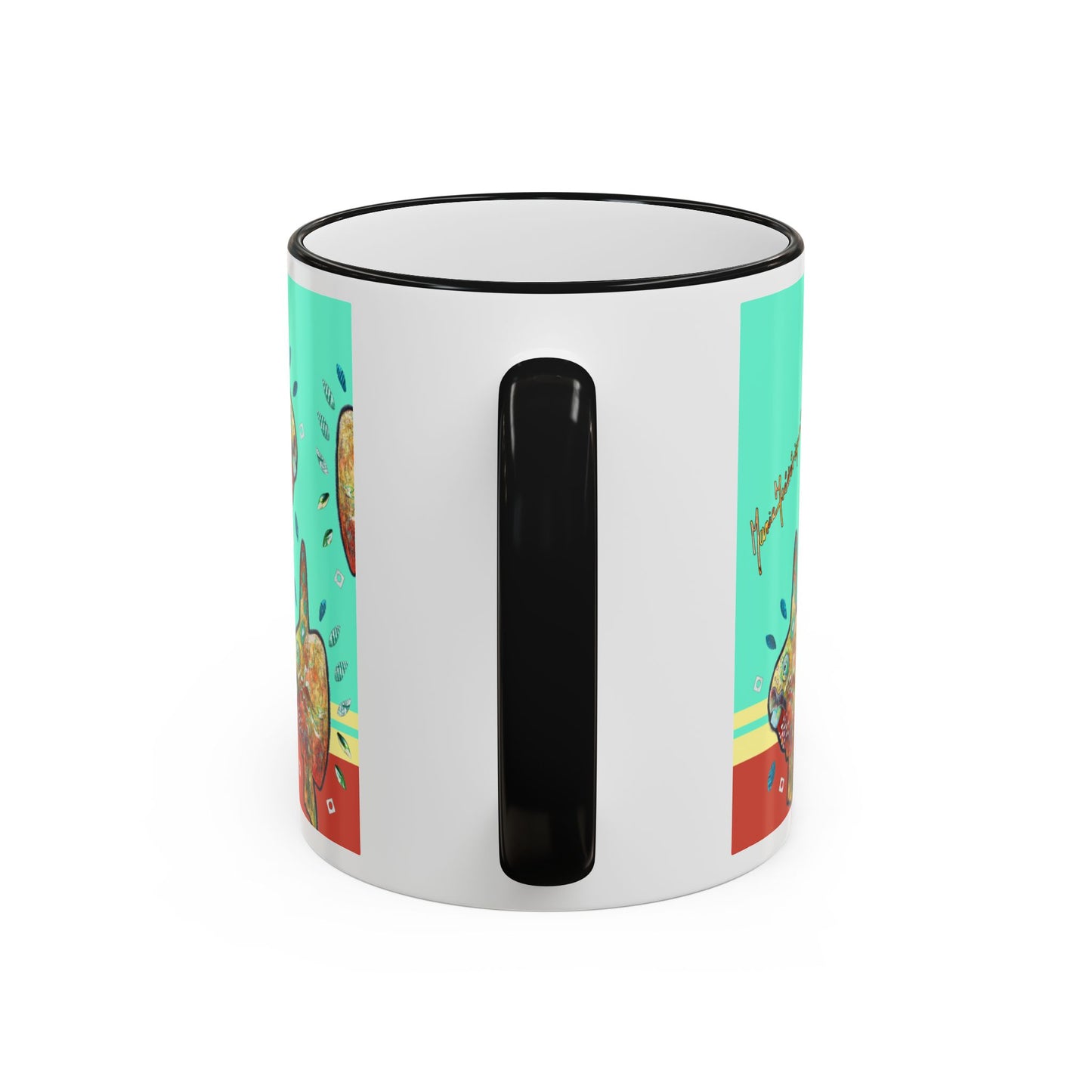 Sunfish Pattern Accent Rim Mug (11oz & 15oz) by artist Marie Frederique