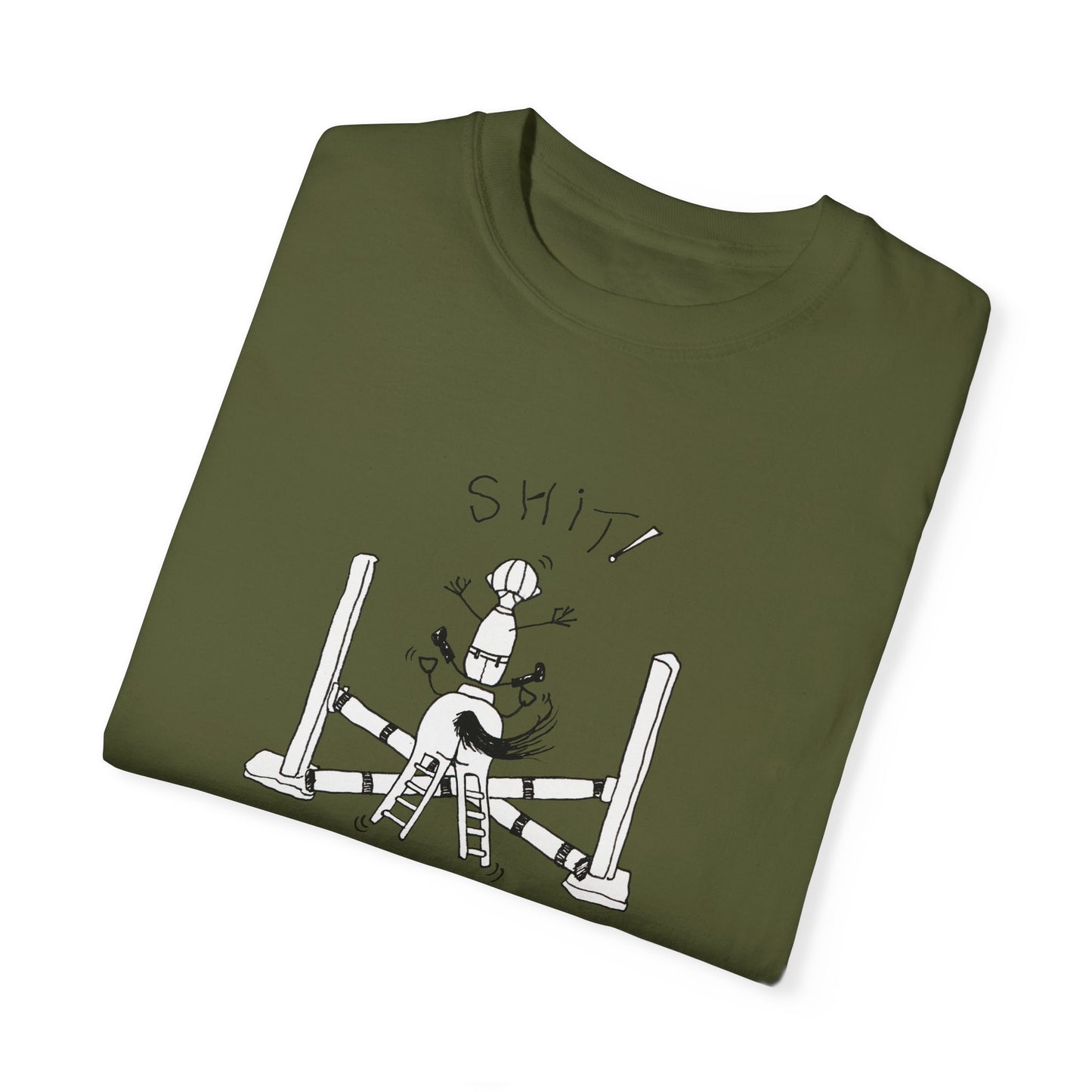 CTS - Keep your legs on! Equestrian Whimsical T in 5 colors- Unisex Garment-Dyed T-shirt by artist Marie Frederique