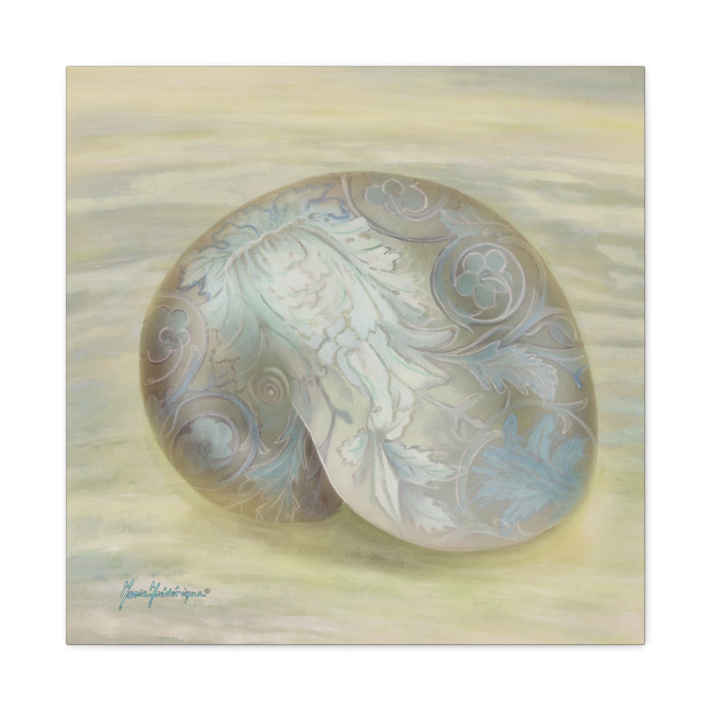 Serene Shell 1 printed Art Canvas by artist Marie Frederique