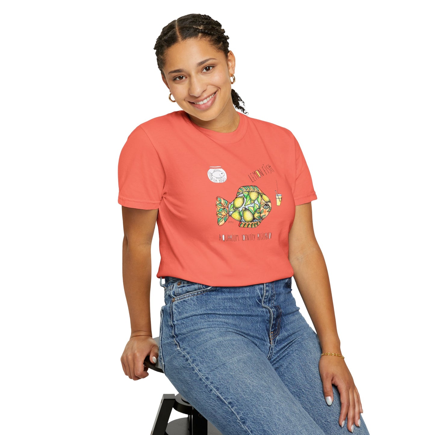 Lemon Fish Unisex T-shirt - The Fishbowl Collection by artist Marie Frederique